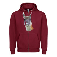 Guanaco Llama Head Zipper Hoodie | Teevron