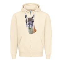 Sandshell Guanaco Llama Head Zipper Hoodie - LillyAllenDesigns