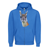 True Royal Guanaco Llama Head Zipper Hoodie - LillyAllenDesigns