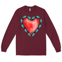 Burgundy Gemstone Red Heart Long Sleeve Tee - Jasminsmagicworld