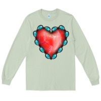 Matcha Gemstone Red Heart Long Sleeve Tee - Jasminsmagicworld