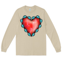 Mushroom Gemstone Red Heart Long Sleeve Tee - Jasminsmagicworld