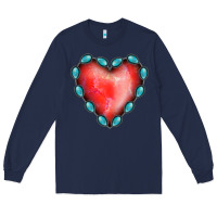 Navy Gemstone Red Heart Long Sleeve Tee - Jasminsmagicworld