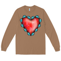 Toasted Coconut Gemstone Red Heart Long Sleeve Tee - Jasminsmagicworld