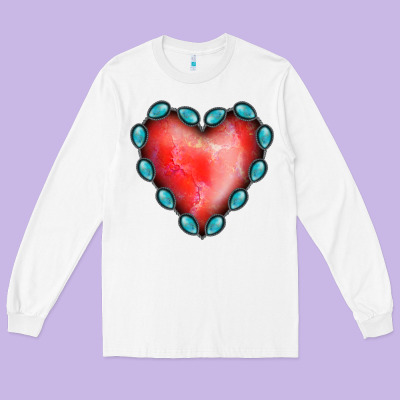Gemstone Red Heart Long Sleeve Tee Designed By Jasminsmagicworld