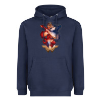 Navy wonder woman movie arms crossed t shirt Heavyweight Hoodie - InspiraDesign