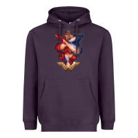 Plum wonder woman movie arms crossed t shirt Heavyweight Hoodie - InspiraDesign