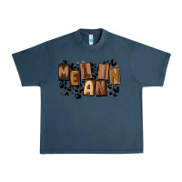 Midnight Navy melanin with leopard Urban Heavy Tee - CowGirlArtShop