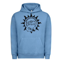 Pigment Pebble Blue Authentic Church Of The Toad Of Light Psychedlic Frog Licking (Distres Urban Hoodie - DesignPulse