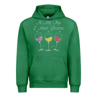 Emerald At My Age I need Glasses Urban Hoodie - DesignPulse