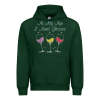 Forest Green At My Age I need Glasses Urban Hoodie - DesignPulse