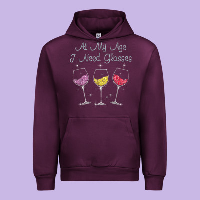 At My Age I Need Glasses Urban Hoodie Designed By Designpulse