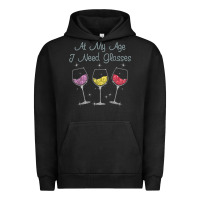 Pigment Black At My Age I need Glasses Urban Hoodie - DesignPulse