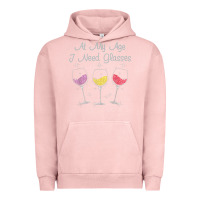 Pigment Salmon At My Age I need Glasses Urban Hoodie - DesignPulse