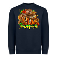Navy Hello Pumpkin Heavyweight Sweatshirt - CowhideDigitalArt