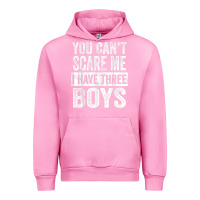 Fuchsia Pink You Can't Scare Me I Have Three Boys Funny Sons Mom Dad Gift Urban Hoodie - DesignPulse