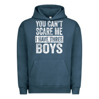 Pigment Midnight Navy You Can't Scare Me I Have Three Boys Funny Sons Mom Dad Gift Urban Hoodie - DesignPulse