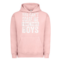Pigment Salmon You Can't Scare Me I Have Three Boys Funny Sons Mom Dad Gift Urban Hoodie - DesignPulse
