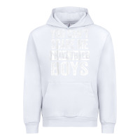 White You Can't Scare Me I Have Three Boys Funny Sons Mom Dad Gift Urban Hoodie - DesignPulse