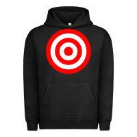 Pigment Black bullseye target red & white rings target Urban Hoodie - DesignPulse