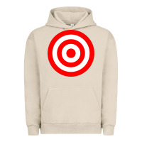 Pigment French Oak bullseye target red & white rings target Urban Hoodie - DesignPulse
