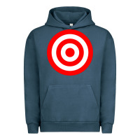Pigment Midnight Navy bullseye target red & white rings target Urban Hoodie - DesignPulse