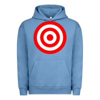 Pigment Pebble Blue bullseye target red & white rings target Urban Hoodie - DesignPulse