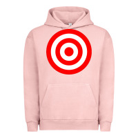 Pigment Salmon bullseye target red & white rings target Urban Hoodie - DesignPulse