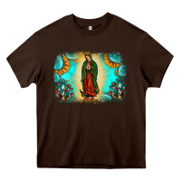 Chocolate Brown gemstone our lady of guadalupe Heavy Core Tee - JahusDesignShop
