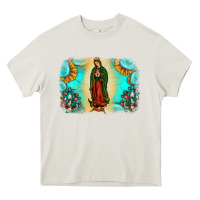 Cream gemstone our lady of guadalupe Heavy Core Tee - JahusDesignShop