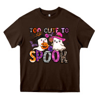 Chocolate Brown too cute to spook Heavy Core Tee - BarkalooDesign