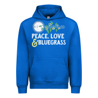 Cobalt peace , love & bluegrass   banjo nature vines illu Urban Hoodie - DesignPulse