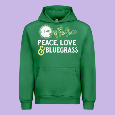 Peace , Love & Bluegrass   Banjo Nature Vines Illu Urban Hoodie Designed By Designpulse