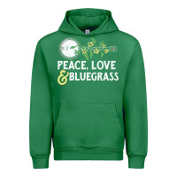 Emerald peace , love & bluegrass   banjo nature vines illu Urban Hoodie - DesignPulse
