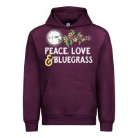 Mauve Wine peace , love & bluegrass   banjo nature vines illu Urban Hoodie - DesignPulse