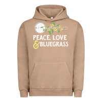 Pigment Burro peace , love & bluegrass   banjo nature vines illu Urban Hoodie - DesignPulse