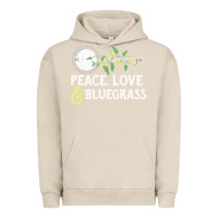Pigment French Oak peace , love & bluegrass   banjo nature vines illu Urban Hoodie - DesignPulse