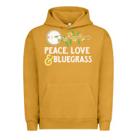 Pigment Peanut Butter peace , love & bluegrass   banjo nature vines illu Urban Hoodie - DesignPulse