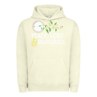 Pigment Pistachio peace , love & bluegrass   banjo nature vines illu Urban Hoodie - DesignPulse