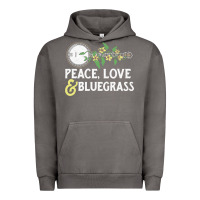 Pigment Tornado peace , love & bluegrass   banjo nature vines illu Urban Hoodie - DesignPulse