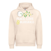 Sandshell peace , love & bluegrass   banjo nature vines illu Urban Hoodie - DesignPulse