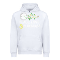 White peace , love & bluegrass   banjo nature vines illu Urban Hoodie - DesignPulse