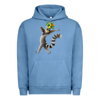 Pigment Pebble Blue All Hail King Julien Urban Hoodie - DesignPulse