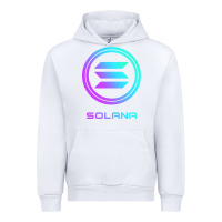 White solana crypto sol coin blockchain decentralized application long sleev Urban Hoodie - DesignPulse