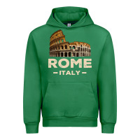 Emerald Cool Vintage Roma Italia Colosseum Souvenirs, Rome Italy Pullover Hood Urban Hoodie - DesignPulse