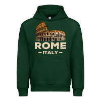 Forest Green Cool Vintage Roma Italia Colosseum Souvenirs, Rome Italy Pullover Hood Urban Hoodie - DesignPulse