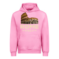 Fuchsia Pink Cool Vintage Roma Italia Colosseum Souvenirs, Rome Italy Pullover Hood Urban Hoodie - DesignPulse