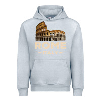 Heather Grey Cool Vintage Roma Italia Colosseum Souvenirs, Rome Italy Pullover Hood Urban Hoodie - DesignPulse