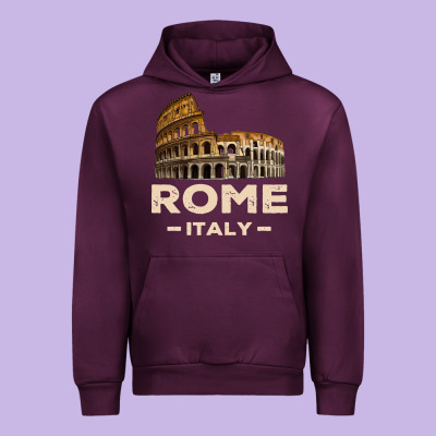 Cool Vintage Roma Italia Colosseum Souvenirs, Rome Italy Pullover Hood Urban Hoodie Designed By Designpulse