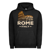 Pigment Black Cool Vintage Roma Italia Colosseum Souvenirs, Rome Italy Pullover Hood Urban Hoodie - DesignPulse